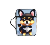CNTDBU Card Love Fancy Puppy - Bolsa de estudio bíblico con asas, organizador resistente al agua para viajes a la iglesia, soporte para bolígrafos, tablet, bolsillo para diario