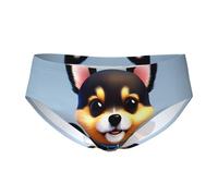 CNTDBU Card Love Fancy Puppy - Calzoncillos triangulares para hombre, suaves, elásticos, transpirables, con bolsa, cintura sin etiquetas, absorbe la humedad para uso diario, Negro, XXL