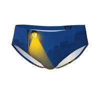 CNTDBU City Corner - Calzoncillos triangulares para hombre, ropa interior elástica y transpirable con bolsa, cintura sin etiquetas, absorbe la humedad para uso diario, Negro, 3XL