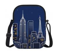 CNTDBU City Skyline Silhouette - Bolso cruzado pequeño con cremallera para mujer, impermeable, casual, para viajes, cartera de teléfono