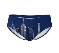 CNTDBU City Skyline Silhouette - Calzoncillos triangulares para hombre, suaves, elásticos, transpirables, con bolsa, cintura sin etiquetas, absorbe la humedad para uso diario, Negro, 3XL