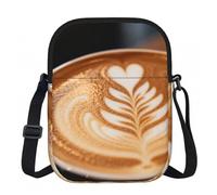 CNTDBU Coffee Latte Art - Bolso cruzado pequeño con cremallera para mujer, impermeable, casual, para viajes, cartera de teléfono