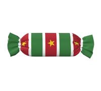 CNTDBU Cojín cilíndrico con diseño de bandera de Surinam Candy con inserto | Funda extraíble de felpa suave con cordón que incluye inserto para el hogar