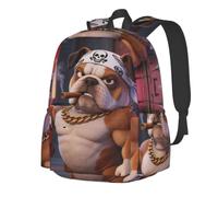 CNTDBU Cool Bulldog - Mochila ligera e informal para adultos, mochila de viaje de gran capacidad con correas acolchadas, bolsa de viaje resistente al agua