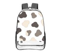 CNTDBU Cow Spot - Mochila transparente negra y blanca de 16 pulgadas, resistente, aprobada por estadios, de PVC transparente, parte inferior reforzada, mochila de viaje, unisex