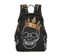 CNTDBU Crown Skull - Mochila plana ligera e informal de gran capacidad