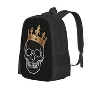 CNTDBU Crown Skull - Mochila plana ligera e informal de gran capacidad