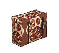 CNTDBU Cute Bear Paw - Bolsa de compras resistente al agua, reutilizable, con cremallera, bolsa de almacenamiento plegable para viajes, picnic