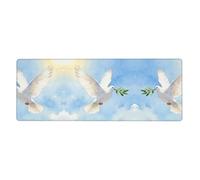 CNTDBU Dove Olive Branch - Alfombrilla de escritorio extra grande de 11.8 x 31.5 pulgadas, alfombrilla antideslizante para mouse para juegos con borde cosido, almohadilla impermeable para teclado para