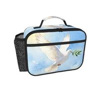 CNTDBU Dove Olive Branch - Bolsa de almuerzo aislada para hombres y mujeres, bolsa térmica para el trabajo, oficina, lonchera a prueba de fugas con bolsillo de malla para alimentos
