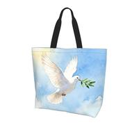 CNTDBU Dove Olive Branch - Bolsa de hombro grande para mujer, ligera, impermeable, bolsa de compras reutilizable con bolsillo interior para el trabajo y viajes