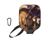 CNTDBU Dragon Castle Sky Pickleball - Funda de neopreno con bolsillo de malla, mosquetón para bolsa de gimnasio