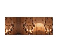 CNTDBU Dreamcatcher Feather Fall - Alfombrilla de escritorio extra grande de 11.8 x 31.5 pulgadas, alfombrilla antideslizante para mouse para juegos con borde cosido, almohadilla impermeable para