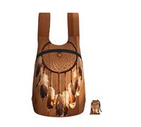 CNTDBU Dreamcatcher Feather - Mochila plegable de 16 l, ligera, plegable, para viajes, impermeable, con cremallera, para hombres y mujeres