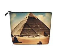 CNTDBU Dreaming of the Pyramids of Khufu - Bolsa de maquillaje con textura de cáñamo - Bolsa organizadora grande impermeable para artículos de tocador de viaje y artículos esenciales diarios