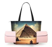 CNTDBU Dreaming of The Pyramids of Khufu - Bolsa de yoga para mujer, bolsa de gimnasio grande con soporte para esterilla de yoga, bolsa de hombro ligera para entrenamiento, viajes, playa