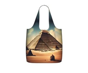 CNTDBU Dreaming of the Pyramids of Khufu - Bolsa plegable ligera y reutilizable para comestibles, mochila de viaje de 25 litros con cordón para el trabajo y el gimnasio