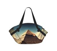 CNTDBU Dreaming of the Pyramids of Khufu - Manta de picnic 2 en 1, plegable, impermeable, redonda, para parque de playa, bolsa portátil de camping con bolsillos de almacenamiento para aventuras al