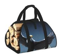 CNTDBU Eagle Under the Stars - Bolsa de transporte de leña de lona resistente, impermeable, con asas acolchadas