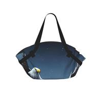 CNTDBU Eagle under the stars - Manta de picnic 2 en 1, plegable, impermeable, redonda, para parque de playa, bolsa portátil de camping con bolsillos de almacenamiento para aventuras al aire libre