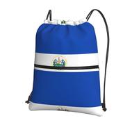 CNTDBU El Salvador - Mochila con cordón y cremallera, impermeable, ligera, para deportes de gimnasio, bolsa de cincha ajustable para viajes y senderismo