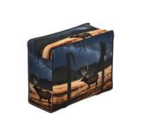 CNTDBU Elk In The Meadow - Bolsa de compras resistente, impermeable, reutilizable, con cremallera, bolsa de almacenamiento plegable para viajes, picnic