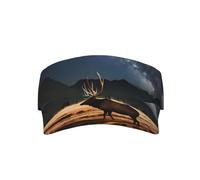 CNTDBU Elk in The Meadow - Visera solar para adultos, gorra deportiva abierta con banda para el sudor, cierre de ajustable, visera ligera para correr para hombres y mujeres, color negro