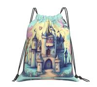 CNTDBU Fairytale Castle - Mochila grande impermeable y ligera para deportes de gimnasio, mochila casual con cordón para viajes, senderismo