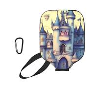 CNTDBU Fairytale Castle Pickleball - Funda de neopreno con bolsillo de malla, mosquetón para bolsa de gimnasio