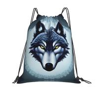 CNTDBU Fierce Wolf Head - Mochila grande impermeable y ligera para deportes de gimnasio, mochila casual con cordón para viajes, senderismo