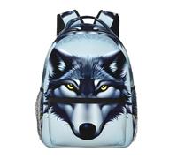 CNTDBU Fierce Wolf Head - Mochila ligera e informal para adultos, mochila de viaje de gran capacidad con correas acolchadas, bolsa de viaje resistente al agua