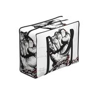 CNTDBU Fist Chain Brotherhood - Bolsa de compras resistente al agua, reutilizable, con cremallera, bolsa de almacenamiento plegable para viajes, picnic