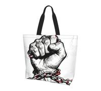 CNTDBU Fist Chain Brotherhood - Bolsa de hombro grande para mujer, ligera, impermeable, bolsa de compras reutilizable con bolsillo interior para el trabajo y viajes