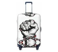 CNTDBU Fist Chain Brotherhood - Funda elástica para maleta, protector de equipaje elástico para viajes, resistente a los arañazos, se adapta a la mayoría de maletas, Black, L, bohemio