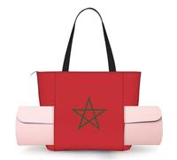 CNTDBU Flag of Morocco - Bolsa de yoga para mujer, bolsa de gimnasio grande con soporte para esterilla de yoga, bolsa de hombro ligera para entrenamiento, viajes, playa