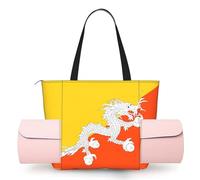 CNTDBU Flag of The Kingdom of Bhutan - Bolsa de yoga para mujer, bolsa de gimnasio grande con soporte para esterilla de yoga, bolsa de hombro ligera para entrenamiento, viajes, playa