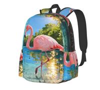 CNTDBU Flamingos in the forest - Mochila ligera e informal para adultos, mochila de viaje de gran capacidad con correas acolchadas, bolsa de viaje resistente al agua