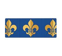 CNTDBU Fleur De Lis - Alfombrilla de escritorio extra grande de 11.8 x 31.5 pulgadas, alfombrilla antideslizante para mouse para juegos con borde cosido, almohadilla impermeable para teclado para