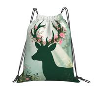 CNTDBU Flower Crown - Mochila grande impermeable y ligera para deportes de gimnasio, mochila casual con cordón para viajes, senderismo