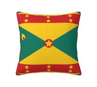 CNTDBU Funda de cojín de felpa de doble cara con diseño de bandera de Granada, funda de almohada cuadrada suave y acogedora con cremallera oculta, funda de almohada decorativa para cama, sofá o coche