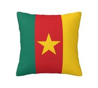 CNTDBU Funda de cojín de felpa de doble cara con la bandera de Camerún, funda de almohada cuadrada suave y acogedora con cremallera oculta, funda de almohada decorativa para cama, sofá o coche