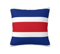 CNTDBU Funda de cojín de felpa de doble cara con la bandera de Costa Rica, funda de almohada cuadrada suave y acogedora con cremallera oculta, funda de almohada decorativa para cama, sofá o coche