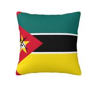 CNTDBU Funda de cojín de felpa de doble cara con la bandera de Mozambique, funda de almohada cuadrada suave y acogedora con cremallera oculta, funda de almohada decorativa para cama, sofá o coche