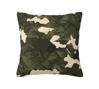 CNTDBU Funda de cojín de felpa de doble cara de camuflaje militar, funda de almohada cuadrada suave y acogedora con cremallera oculta, funda de almohada decorativa para cama, sofá o coche