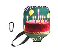 CNTDBU Funda de neopreno con bolsillo de malla, mosquetón para bolsa de gimnasio, diseño de feliz cumpleaños