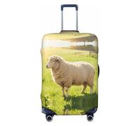 CNTDBU Funda elástica de lana de oveja para maleta, protector de equipaje elástico para viajes, resistente a los arañazos, se adapta a la mayoría de maletas, Black, M, bohemio