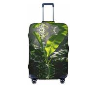 CNTDBU Funda elástica para maleta, con diseño de hojas de plátano verde, protector elástico para viajes, resistente a los arañazos, se adapta a la mayoría de maletas, Black, XL, bohemio