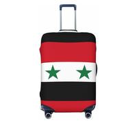 CNTDBU Funda elástica para maleta, diseño de bandera de la República Árabe Siria, protector de equipaje elástico para viajes, resistente a los arañazos, se adapta a la mayoría de maletas, Black, L