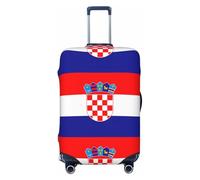 CNTDBU Funda elástica para maleta, diseño de la bandera de la República de Croacia, protector de equipaje elástico para viajes, resistente a los arañazos, se adapta a la mayoría de maletas, Black, XL