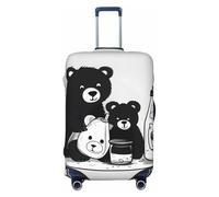 CNTDBU Funda elástica para maleta, diseño de oso de botella de leche, protector de equipaje elástico para viajes, resistente a los arañazos, se adapta a la mayoría de maletas, Black, S, bohemio